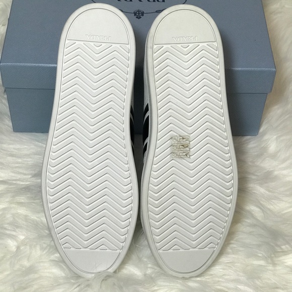 PRADA Calzature Donna Logo Stripe Leather Sneakers - Picture 8 of 13